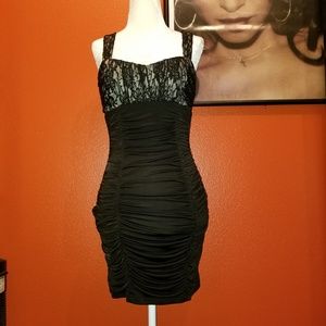 Sexy Lace Bodice Ruching Bodycon Dress